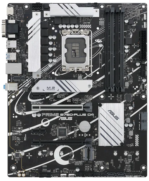 ASUS PRIME B760-PLUS D4 (Socket 1700, ATX, 4xDDR4(128GB),VGA/DP/HDMI, 1xPCIe 5.0x16/1xPCIe 4.0x16/2xPCIe 3.0, 1xLAN (2.5GbE), 4xSATA 6Gb/s, 3xM.2, 1xM.2 E key, 1xType-C, 3xUSB 3.2, 2xUSB 2.0)