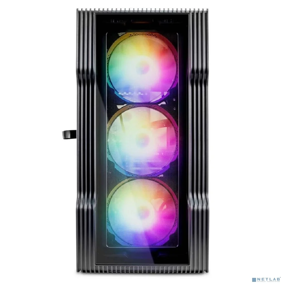 1STPLAYER Корпус TRILOBITE T3-G Black / mATX, TG / 4x 120mm LED fans inc. / T3-G-BK-4F1