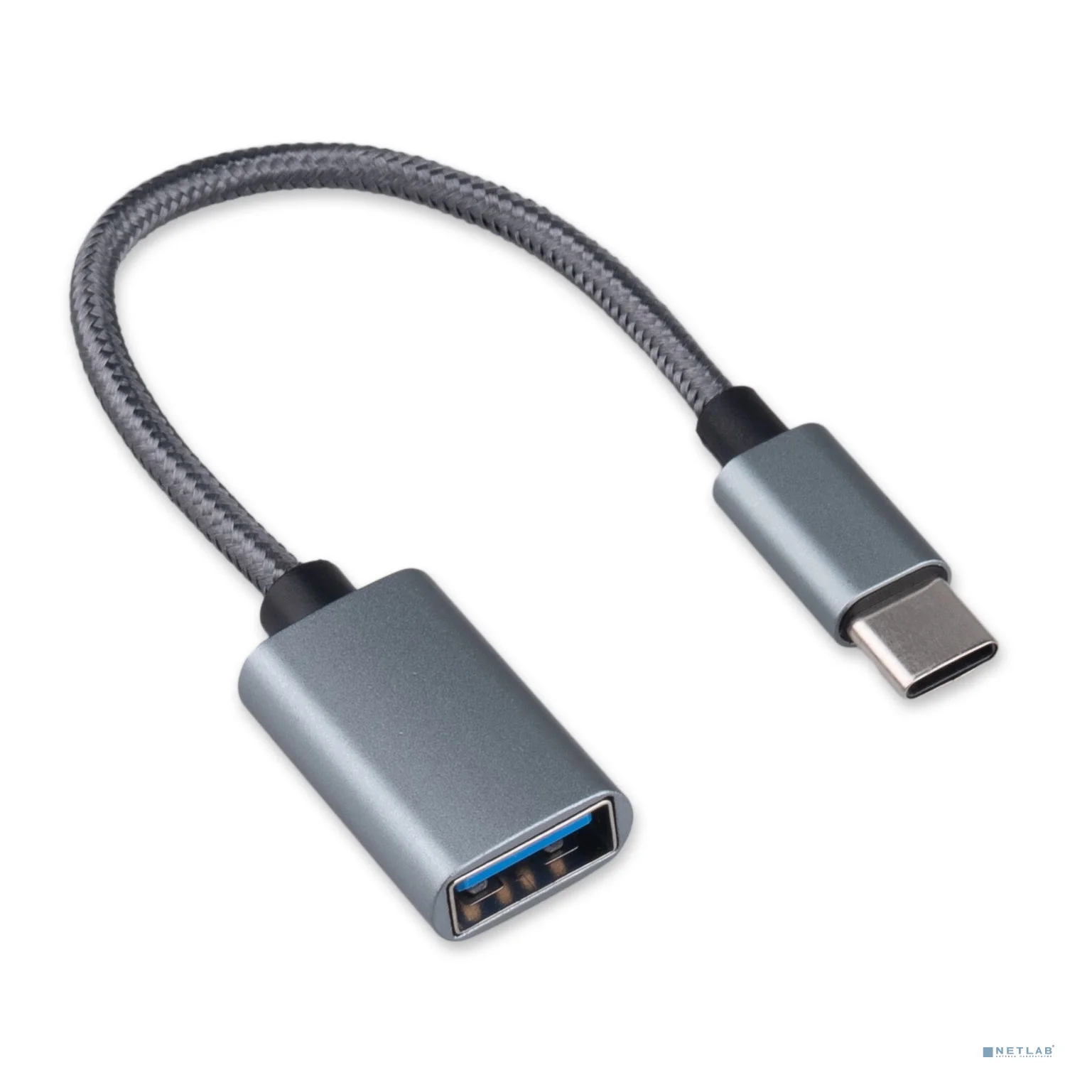 Cablexpert Кабель-переходник USB2.0 OTG Type-C(M)/AF, алюминий+нейлон.оплётка, 0.15м, пакет (A-OTG-CMAF2-02)