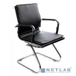 Бюрократ CH-993-Low-V/Black (Кресло, низкая спинка ,черный, искусственная кожа, полозья хром)