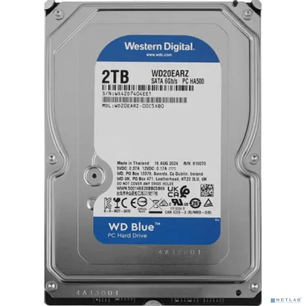 Жесткий диск  2TB WD20EARZ Blue 5400rpm  SATA 3 Cache 64MB 2