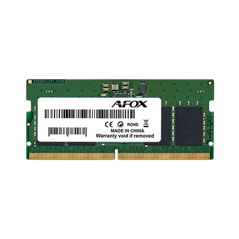 Модуль памяти Afox 32GB DDR5 5600Mhz SO-DIMM Single Channel Package (1x32GB) PC5-44800, 262- Pin, Non-ECC, Un-Buffered, CL46-46-46-90, 1.1V