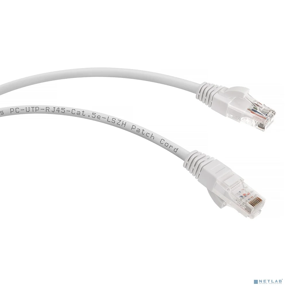 Cabeus PC-UTP-RJ45-Cat.5e-3m-WH-LSZH Патч-корд U/UTP, категория 5е, 2xRJ45/8p8c, неэкранированный, белый, LSZH, 3м