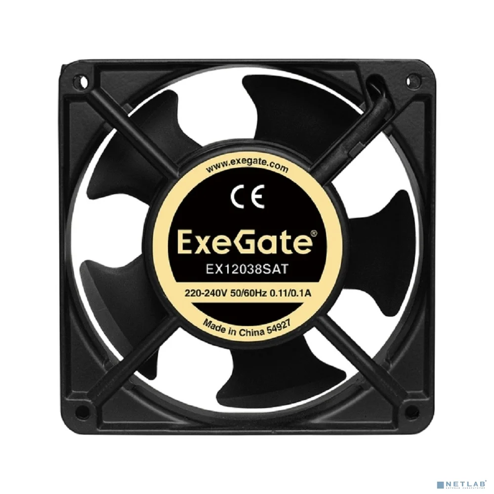 Exegate EX289021RUS Вентилятор 220В ExeGate EX12038SAT (120x120x38 мм, Sleeve bearing (подшипник скольжения), клеммы, 2600RPM, 42dBA)