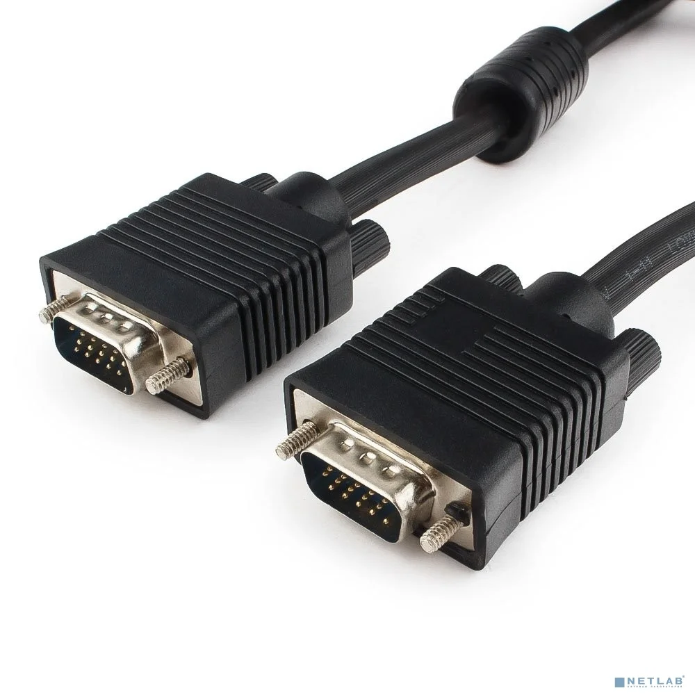 Gembird/Cablexpert CC-PPVGA-20M-B, Кабель VGA Premium , 15M/15M, 20м, черный, тройной экран,феррит.кольца