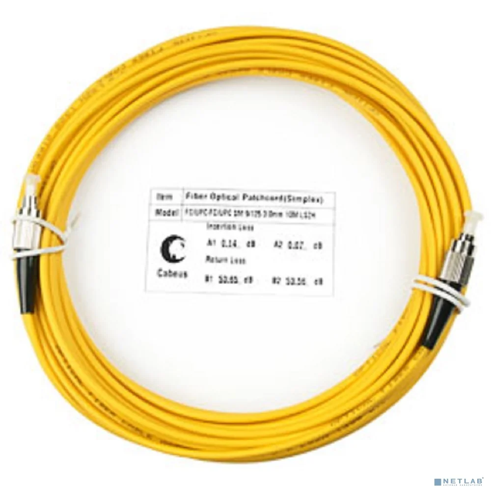 Cabeus FOP(s)-9-FC-FC-20m Шнур оптический simplex FC-FC 9/125 sm 20м LSZH