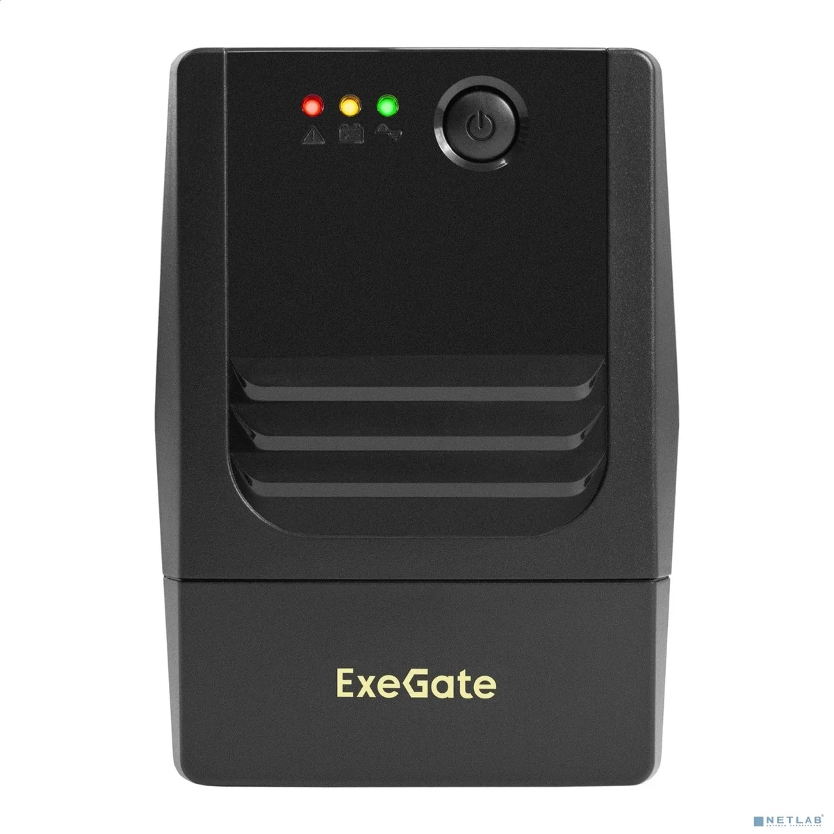 Exegate EX299489RUS ИБП ExeGate Power NB-850.LED.AVR.2SH.USB (850VA/510W, LED, AVR, 2*Schuko, USB, батарея 12V 9Ah, Black)