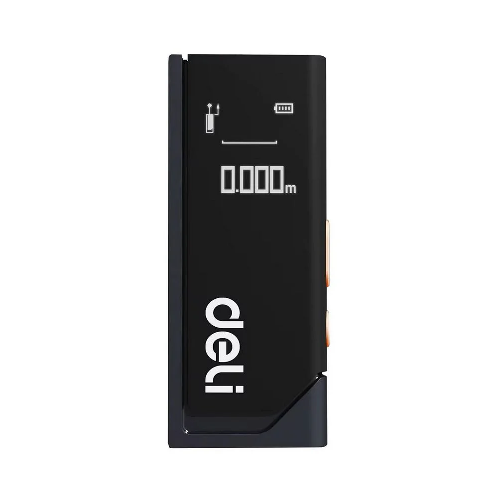Лазерный дальномер "Home Series Black" Deli DL331150 диапазон измерений 0,05~50м, точность измерения ±3мм, 370 мАч, OLED дисплей, Type-C, вес 48 грамм, эксклюзивный дизайн