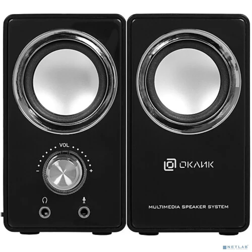 Oklick OK-116 2.0 черный 6Вт портативные