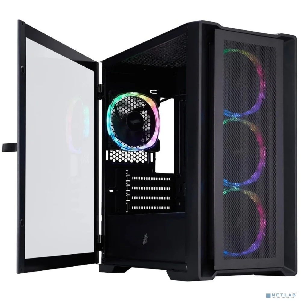 1STPLAYER TRILOBITE T4 MESH ARGB Black / mATX / 4x120mm ARGB fans / T4-BK-4FS7