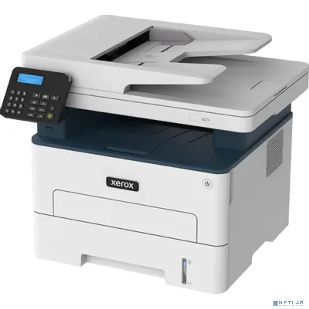 Xerox B225DNI A4, МФУ, лазерное, черно-белое, 34стр/мин, 600dpi, 1000МГц, 512Мб, 50АПД, WiFi/AirPrint/USB/Ethernet, (B225V_DNI)