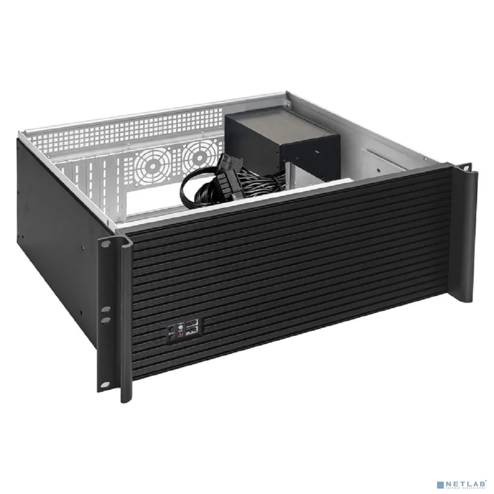 Exegate EX300051RUS Серверный корпус ExeGate Pro 4U390-05 <RM 19", высота 4U, глубина 390, БП 800PAS, USB>