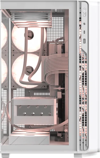 корпус Formula V Line Crystal Z7 PA White, ATX, TYPE-C*1, USB3.0*1, Front+Side Glass, SIDE 3x PERFORMANCE ARGB, REAR 2x PERFORMANCE ARGB