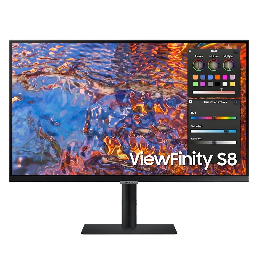 Монитор 27" SAMSUNG S27B800PXI ViewFinity S8 S80PB UHD IPS, 3840x2160, 60Hz, 5ms, 350сd/m, 1000:1, HDR10 | HDMI(2.0), DP(1.4), Type-C(PD-90W), 3xUSB3.0, RJ45 | HAS, Pivot, Swivel, InPSU, Vesa 100, Black