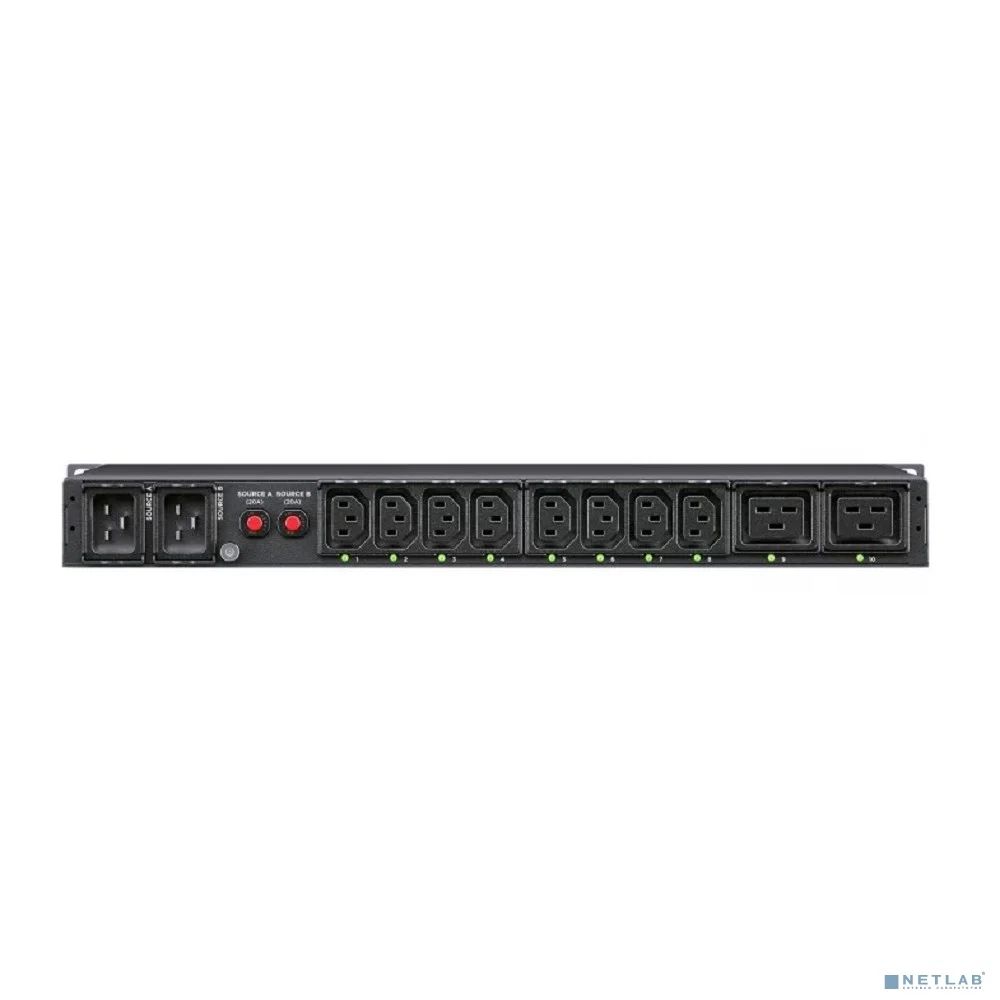 CyberPower PDU44005 (PDU20SWHVIEC10ATNET) ATS {1U type, 16Amp,SNMP, plug IEC 320 C20, (8) IEC 320 C13 (2) IEC 320 C19}