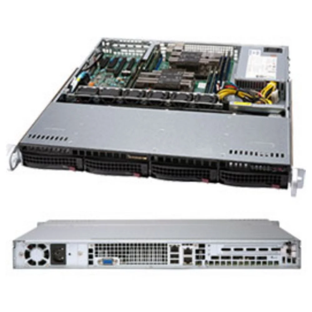 Платформа системного блока SuperMicro SYS-6019P-MT 1U, 2xLGA3647 (up to 140W), 8xDDR4, 4x3.5, 2x1GbE, 1x500W (X11DPL-i, SC813M chassis) (297931)