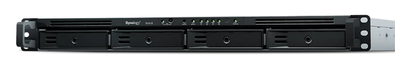 Synology RX418 Модуль расширения Expansion Unit (Rack 1U) for RS818+, RS818RP+, RS816, RS815+, RS815RP+, RS815 up to 4hot plug HDDs SATA(3,5" or 2,5")/1xPS incl eSATA Cbl