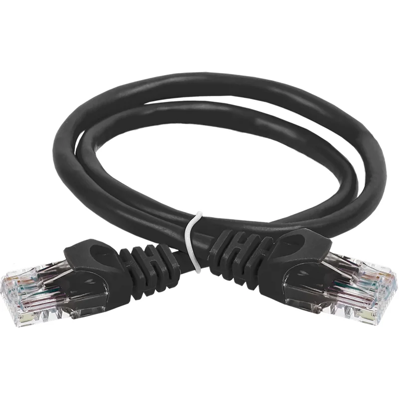 ITK RJ45(m) - RJ45(m) Cat. 5e U/UTP LSZH 1м чёрный