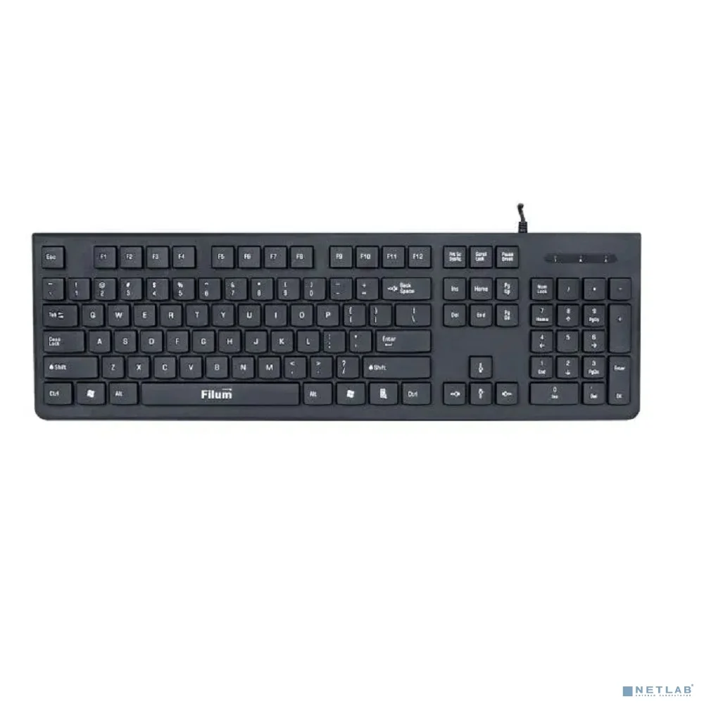 Клавиатура Filum FL-KB20-BK USB 104 кл., мембранная, черная, Windows XP/Vista/7/8/10, MacOS