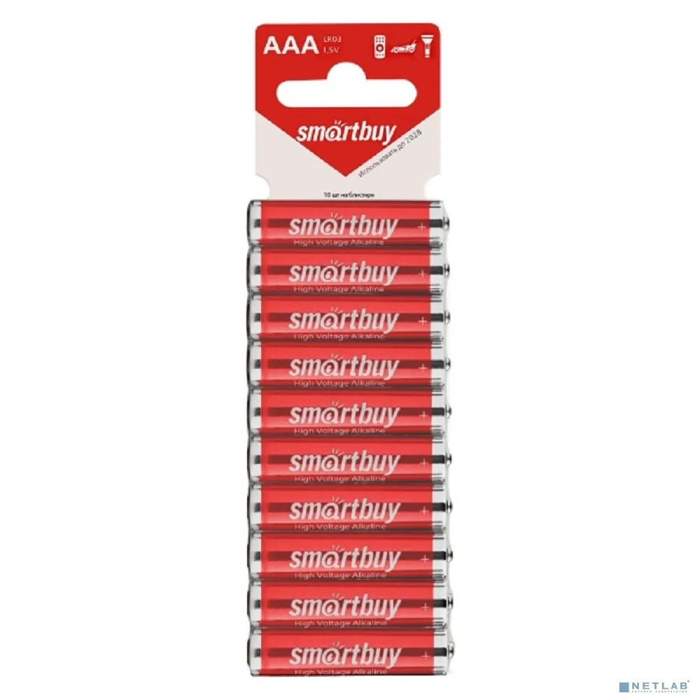 Smartbuy (SBBA-3A10SB) Батарейка алкалиновая Smartbuy LR03/10SB (300/600)(10шт. в уп-ке)