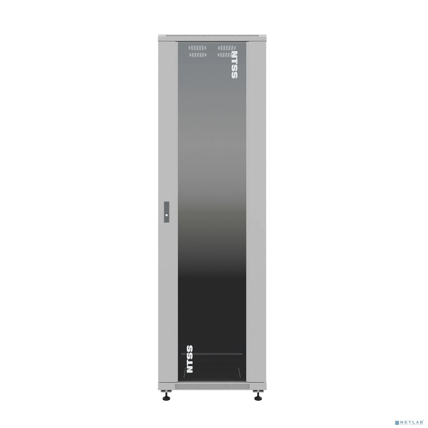 NTSS Шкаф напольный универсальный серверный NTSS R 22U 600х800мм, 4 профиля 19, двери стекло и сплошная металл, боковые стенки съемные, регулируемые опоры, разобранный, серый RAL 7035 NTSS-R22U6080GS