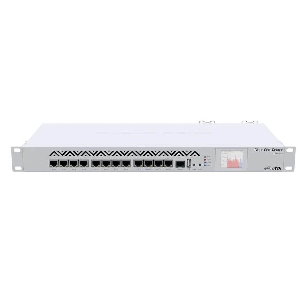 Маршрутизатор MIKROTIK CCR1016-12G R2 Cloud Core Router 1016-12G with Tilera Tile-Gx16 CPU (16-cores, 1.2Ghz per core), 2GB RAM, 12xGbit LAN, RouterOS L6, 1U rackmount case, Dual PSU, LCD panel, r2 version {4} (001924)