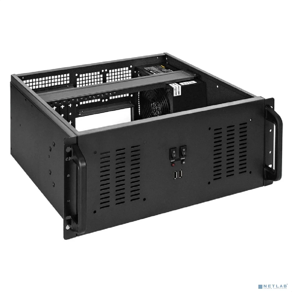 Exegate EX300038RUS Серверный корпус ExeGate Pro 4U350-02 <RM 19", высота 4U, глубина 350, БП 1100PAS, 2*USB>
