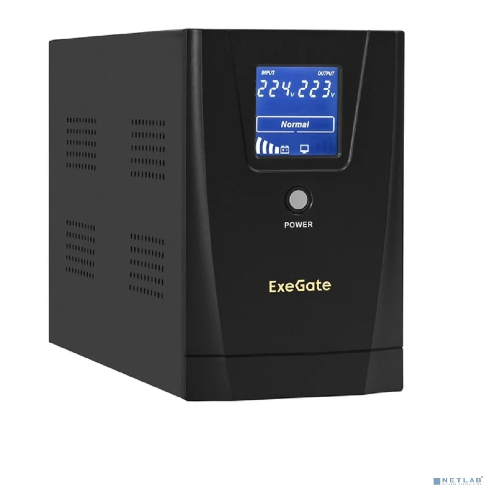 Exegate EX292633RUS ИБП ExeGate SpecialPro Smart LLB-2200.LCD.AVR.1SH.2C13.RJ.USB <2200VA/1300W,LCD,AVR,1*Schuko+2*C13,RJ45/11,USB, металлический корпус, Black> 2