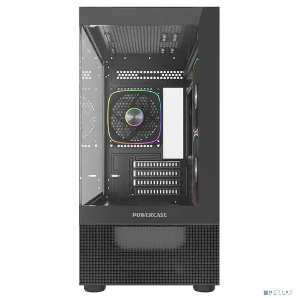 Powercase Корпус Vision Micro M2 ARGB, Tempered Glass, 3x 120mm ARGB PWM Fan, чёрный, mATX (CVMBM2-A3)