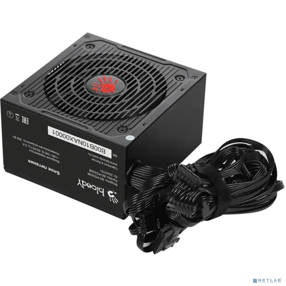 Bloody BD-PS550B ATX 550W 80+ bronze (20+4pin) APFC 120mm fan 6xSATA RTL 3