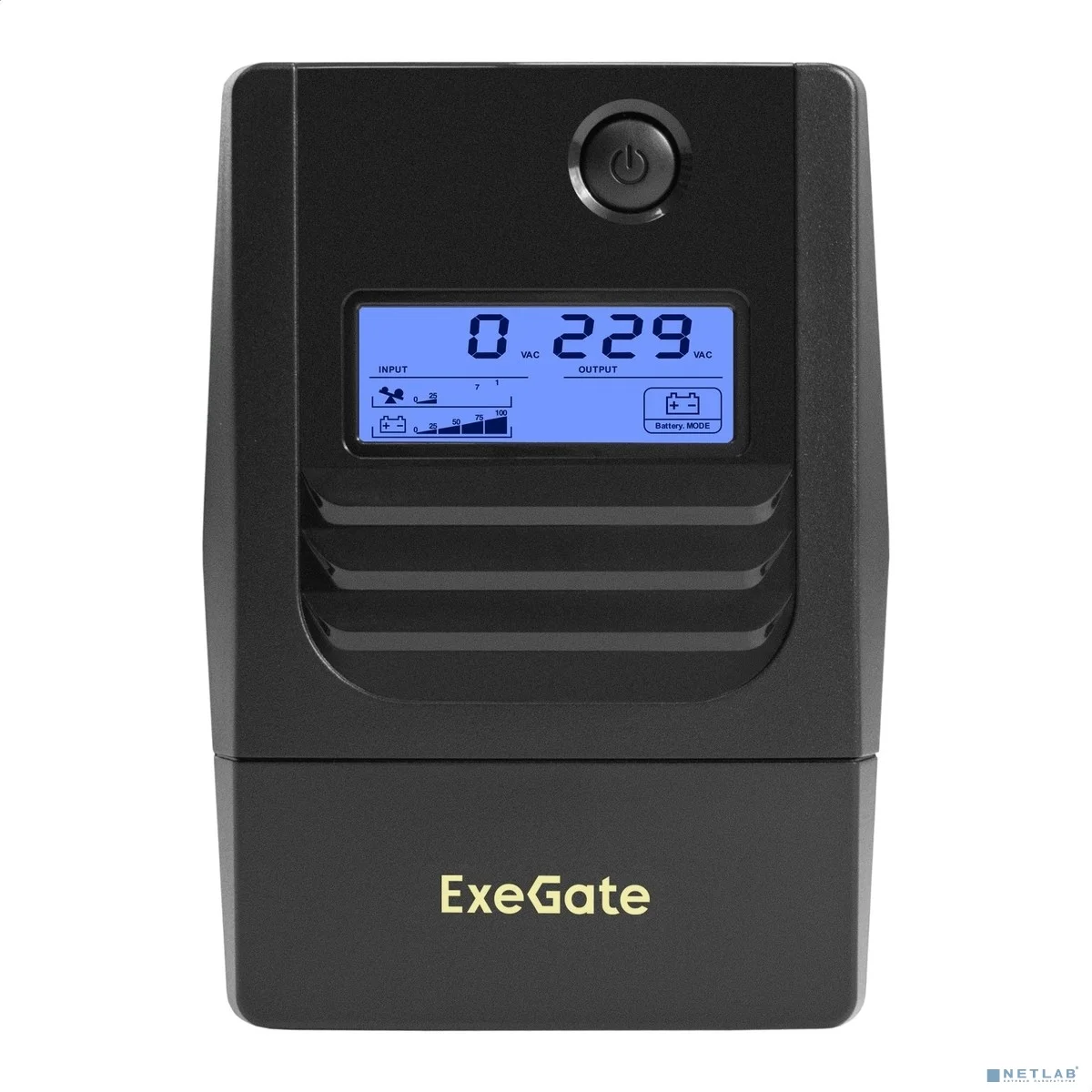 Exegate EX299495RUS ИБП ExeGate Smart LB-500.LCD.AVR.2SH.USB (500VA/300W, LCD, AVR, 2*Schuko, USB, батарея 12V 4.5Ah, Black)