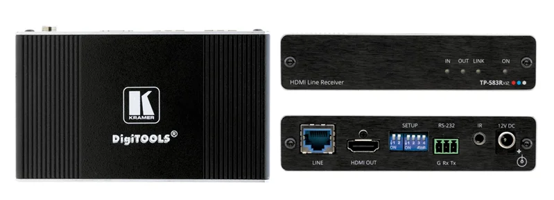 Kramer TP-583Rxr Приёмник HDMI, RS-232 и ИК по витой паре HDBaseT с увеличенным расстоянием передачи; до 200 м, поддержка 4К60 4:4:4