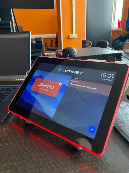 Система бронирования переговорных комнат Uticlock Black (UCI-1052) Led-индикатор по всему периметру, камера, экран 10" HD, Android 10, Rockchip, 1xLAN (POE), 2xUSB, 1xmicroUSB для ADB, Wi-Fi 802.11ac 2,4/5Ghz, черный\белый, гарантия 1 год ( 4