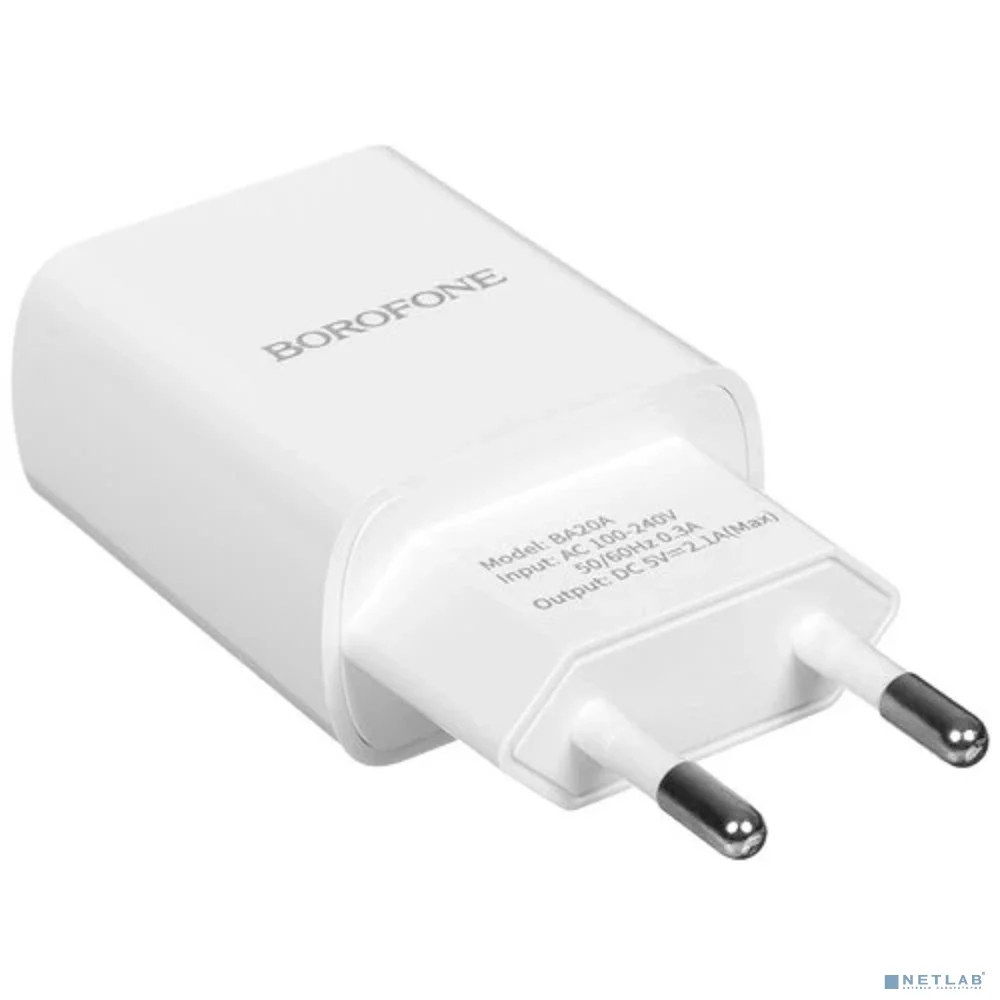 BOROFONE BA20A/ Сетевое ЗУ/ 1 USB/ Выход: 10.5W/ White