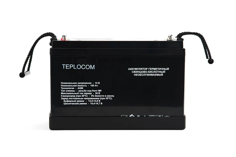 (437) Бастион TEPLOCOM 100Ач АКБ СК 12В/100 Ач/T7-M6/Срок службы 12 лет/1 г.г
