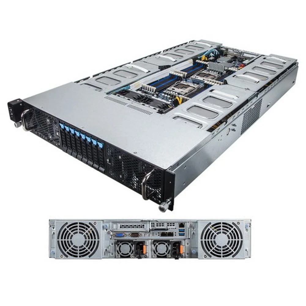 Платформа системного блока Gigabyte G250-S88 2U (8x GPU system) Dual Xeon E5-2600 v3, 16xRDIMM/UDIMM ECC, 2x10Gbe (Intel X540), 8x 2,5 hot swap HDD/SSD, Redundant PSU 1600W Platinum (6NR22PHLMS-00-100/6NR22PHLMS-00-170)