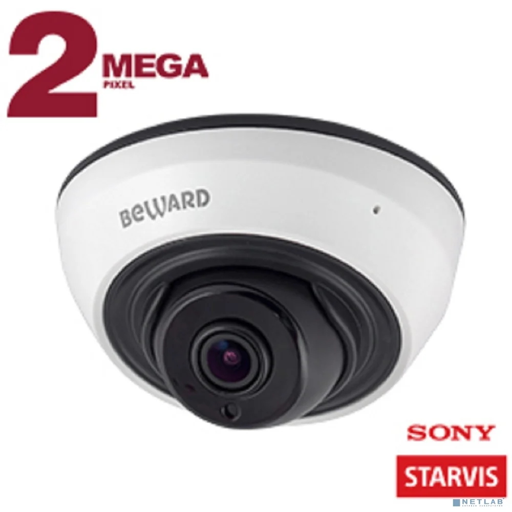 BEWARD SV2005DR Купольная IP-камера Мп, 1/2.8'' КМОП Sony Starvis, 0.002 лк (день)/0.001 лк (ночь), 2xWDR до 140 дБ, 3 потока H.265/Н.264 HP/MP/BP, MJPEG, 30к/с, объектив 2.8 / 3.6 мм (на выбор)