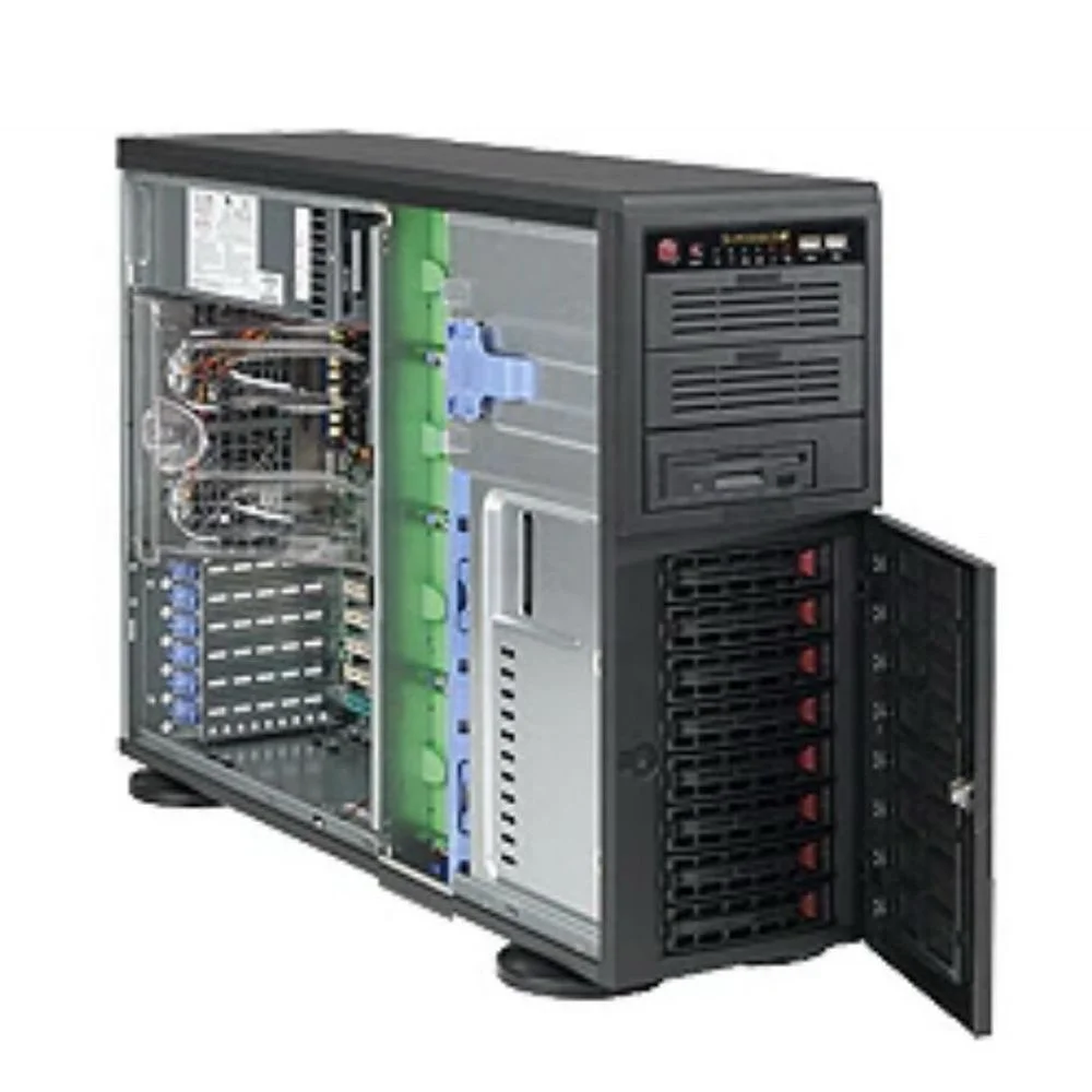 Корпус SuperMicro CSE-743TQ-903B-SQ 8x 3.5"/2.5" SAS/SATA Backplane for Hot-Swappable Drives, Whisper-Quiet (<28dB), Front HDD Door Lock & Side Panel Intrusion Switch, Front I/O Ports: 2x USB 3.0, 2x 8cm PWM Fans & 1x 9cm Rear PWM Fan