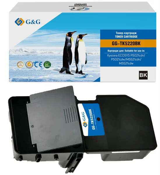 Тонер-картридж G&G GG-TK5220BK черный (1200стр.) для Kyocera ECOSYS P5021cdn/P5021cdw/M5521cdn/M5521cdw