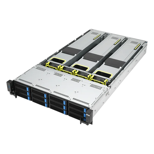 Сервер ASUS RS720-E11-RS12U, 2U, 2 x LGA4677, 32 DIMM DDR5, 12 x 3.5”/2.5" (8 x NVMe/SAS*/SATA + 4 NVMe/SATA hs), 2x M.2 slot 2280, 2x10Gbe RJ45, 8 slots PCIe 5.0, 1x OCP 3.0, 2x1600W 5