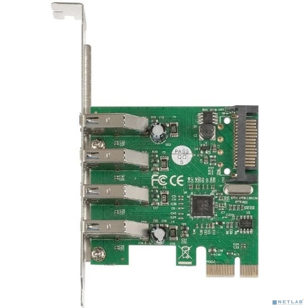 Exegate EX283716RUS Контроллер EXE-314 PCI-E 2.0, 4*USB3.0 ext, разъем доп.питания (OEM)