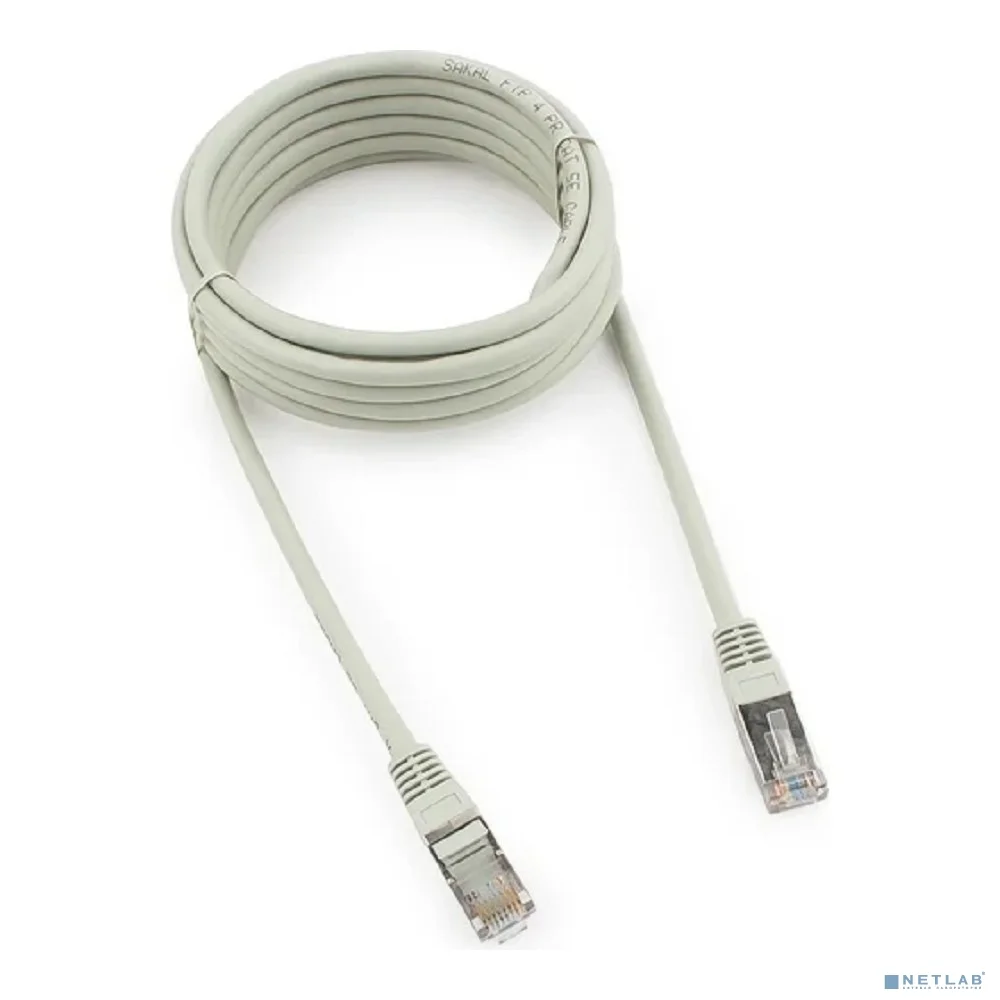 Cablexpert Патч-корд PP22-3m 1000G FTP 4 пары cat5E CCA molded 3м серый RJ-45 (m)-RJ-45 (m)