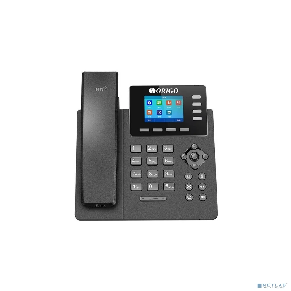 Телефон ORIGO IP-телефон с цветным дисплеем 2.4", 100Base-TX WAN PoE, 100Base-TX LAN, без адаптера питания