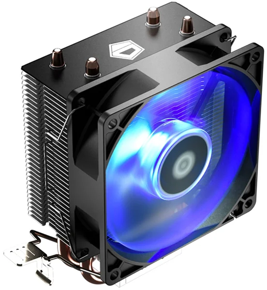 Кулер для процессора ID-COOLING SE-902X-B LGA1851/1700/1200/115X/AM5/AM4 (30шт/кор, TDP 100W, PWM, 2 тепл.трубки прямого контакта, Blue LED FAN 92mm) RET