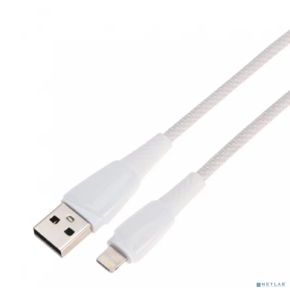 Rexant (18-7061) Кабель USB-A – Lightning для Apple, 2,4А, 1м, в белой нейлоновой оплетке