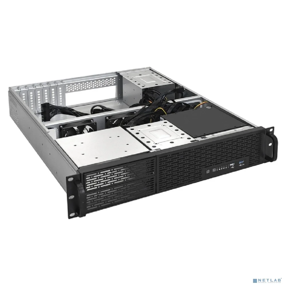Exegate EX298584RUS Серверный корпус ExeGate Pro 2U550-06/2U2088 <RM 19", высота 2U, глубина 550, БП 400ADS, USB+USB3.0>