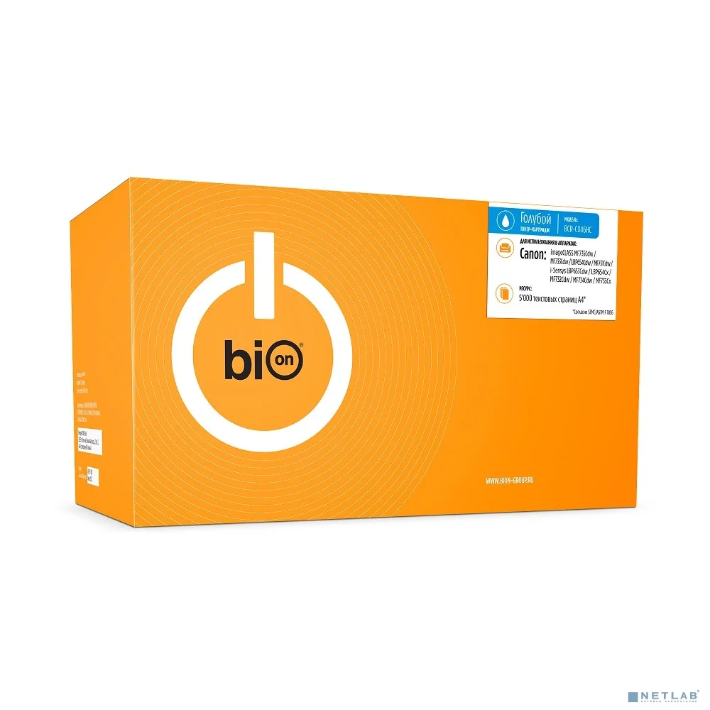 Bion BCR-C046HC Картридж для Canon{ imageCLASS MF735Cdw/MF733Cdw/LBP654Cdw/MF731Cdw, i-Sensys LBP653Cdw/LBP654Cx/MF732Cdw/MF734Cdw/MF735Cx }(5000 стр.),Голубой, с чипом