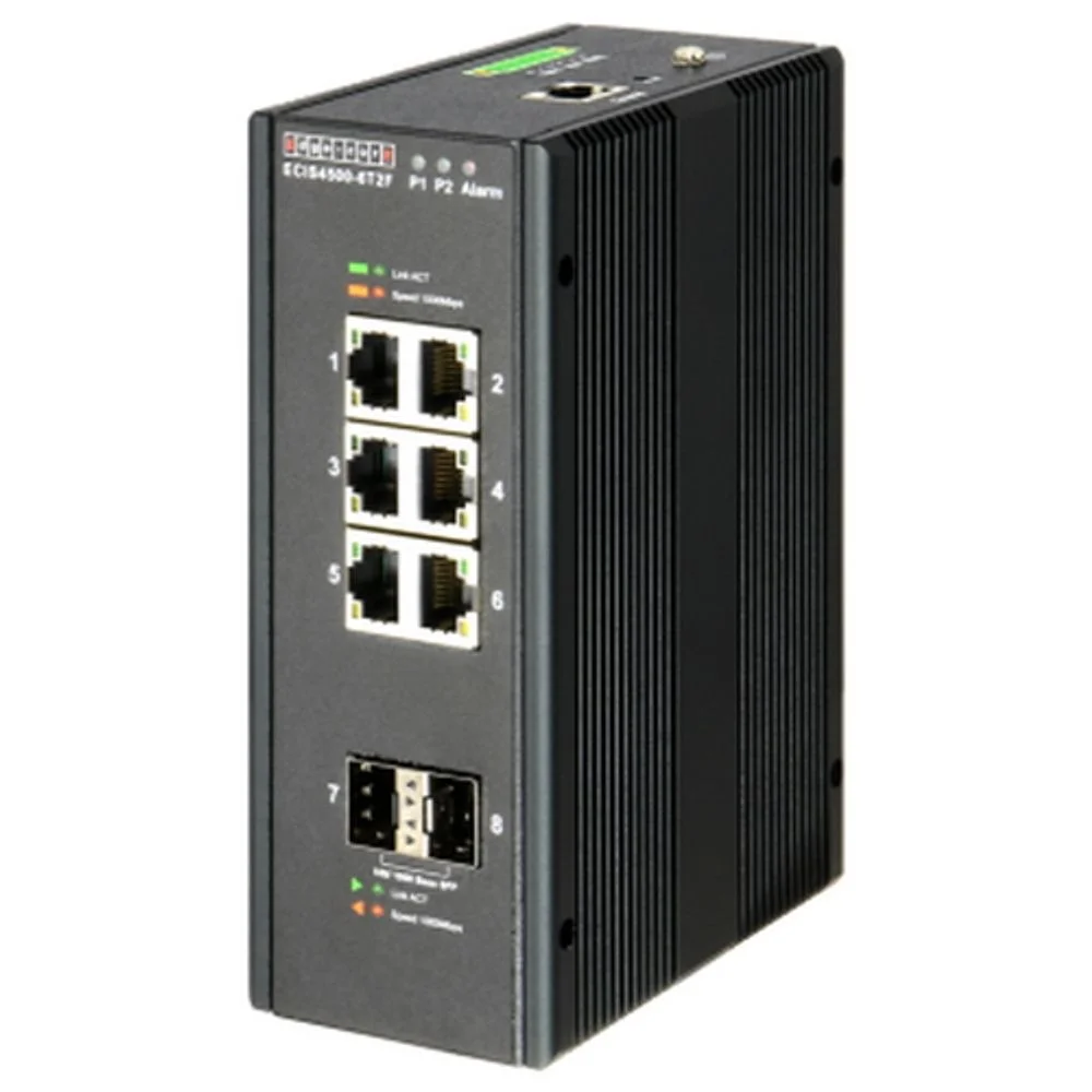 Коммутатор Edge-corE 6 10/100/1000 BASE-T Ports , 2 100/1000BASE-X SFP Ports Industrial Gigabit Ethernet Switch Edge-corE ECIS4500-6T2F