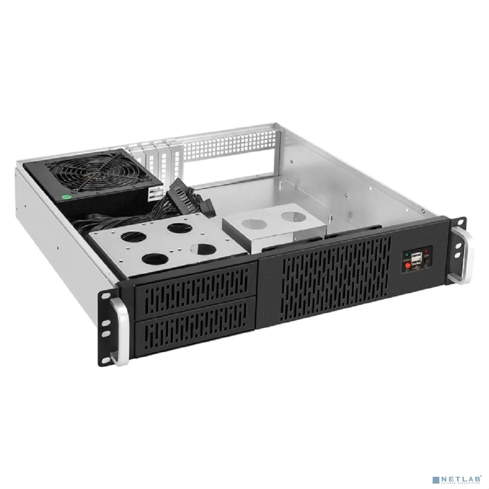 Exegate EX297157RUS Серверный корпус ExeGate Pro 2U400-02 <RM 19", высота 2U, глубина 400, БП 700PPH-SE, USB>