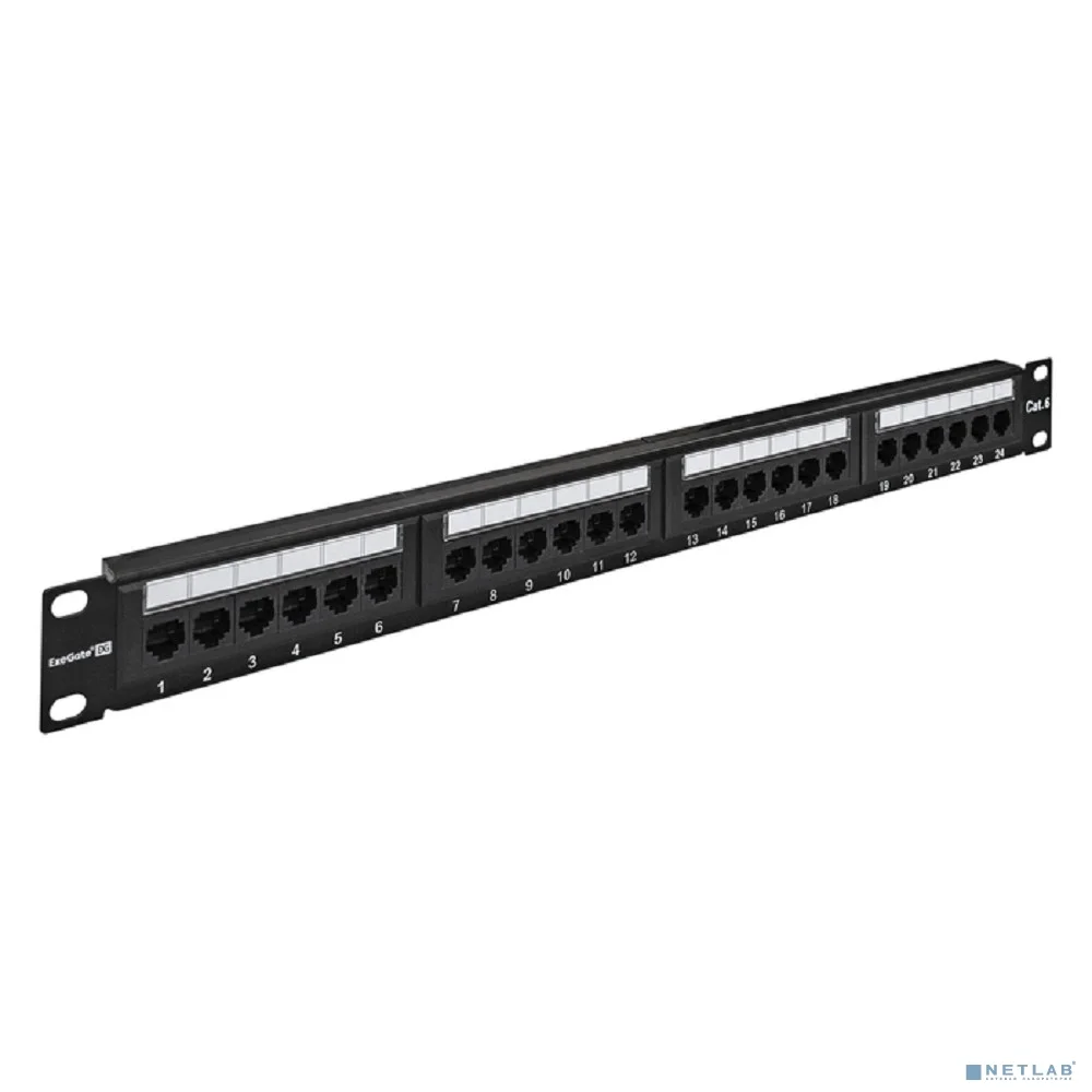 Exegate EX281080RUS Патч-панель UTP 19" 24 port кат.6 ExeGate  разъём KRONE&110 (dual IDC), 1U, RoHS, цвет черный 2